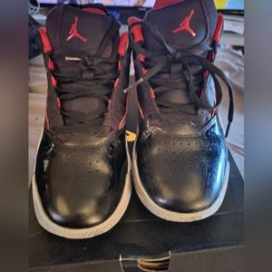 Youth boys Jordans size 5.5 Black Red, Gray
